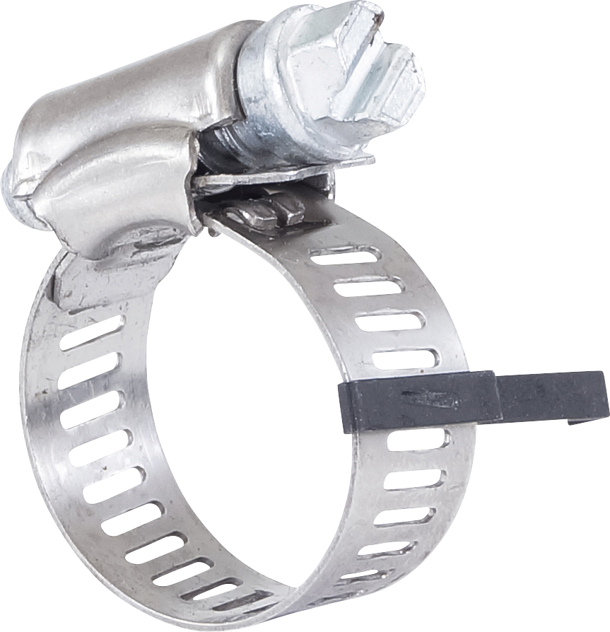 HOSE CLAMP, #6, #8, S/STEEL, WITH DISTANCE CLIP
