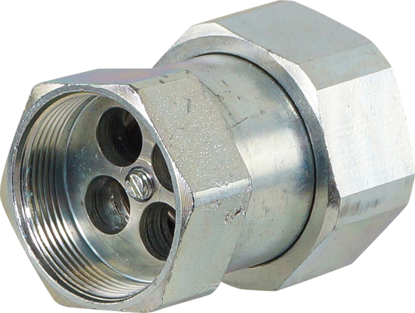 FITTING, EVAPORATOR CONNECTION #12 FEMALE COUPLER WITH HALF VALVE