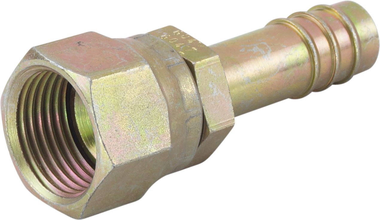 HOSE FITTING, BARB, FF, STR, #10, STEEL