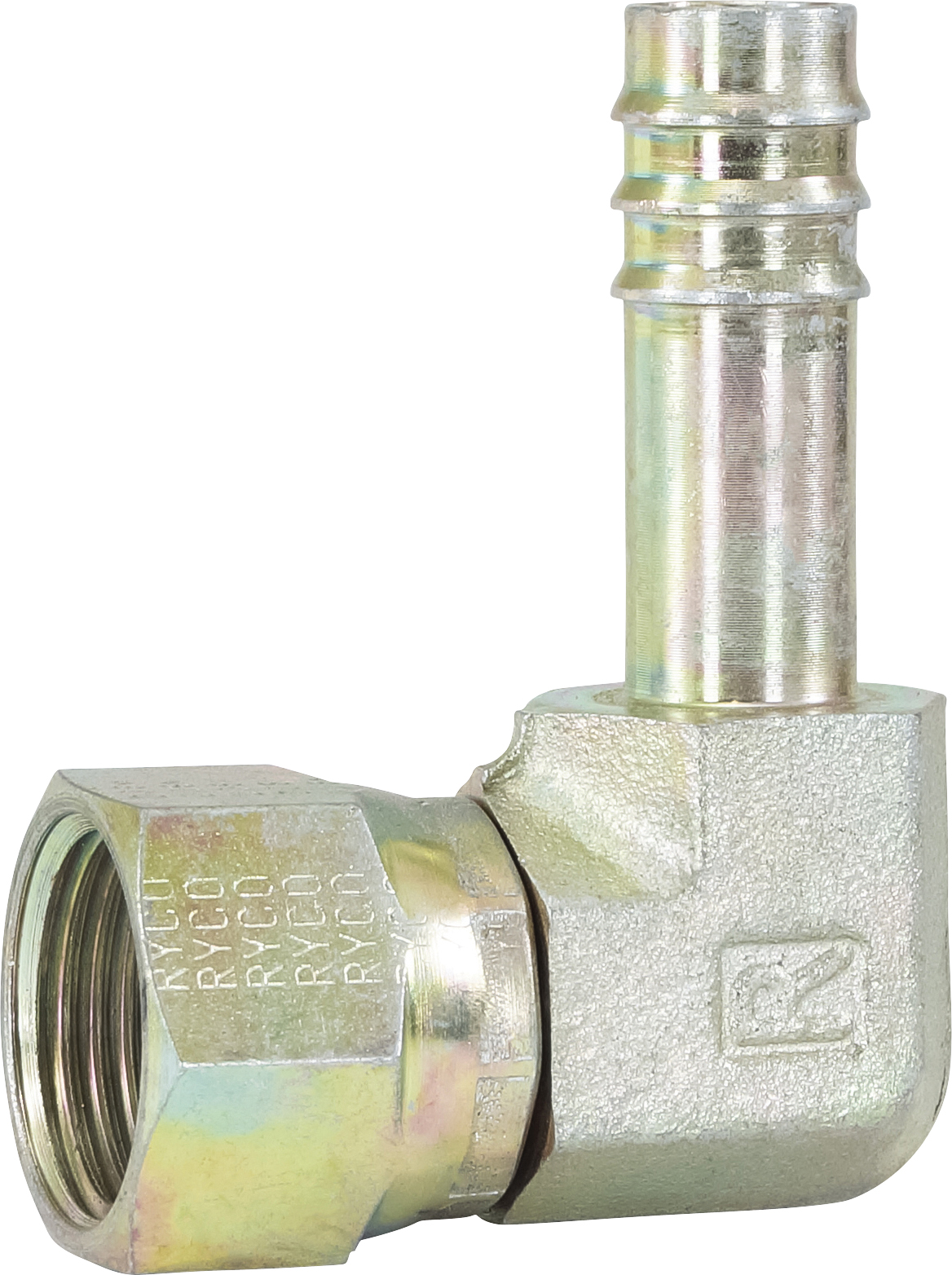 HOSE FITTING, BARB, FF, 90 DEG, #10, STEEL