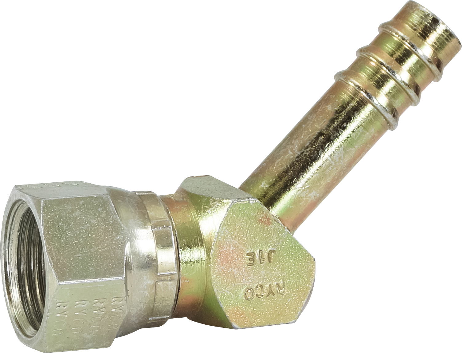 HOSE FITTING, BARB, FF, 45 DEG, #8, STEEL