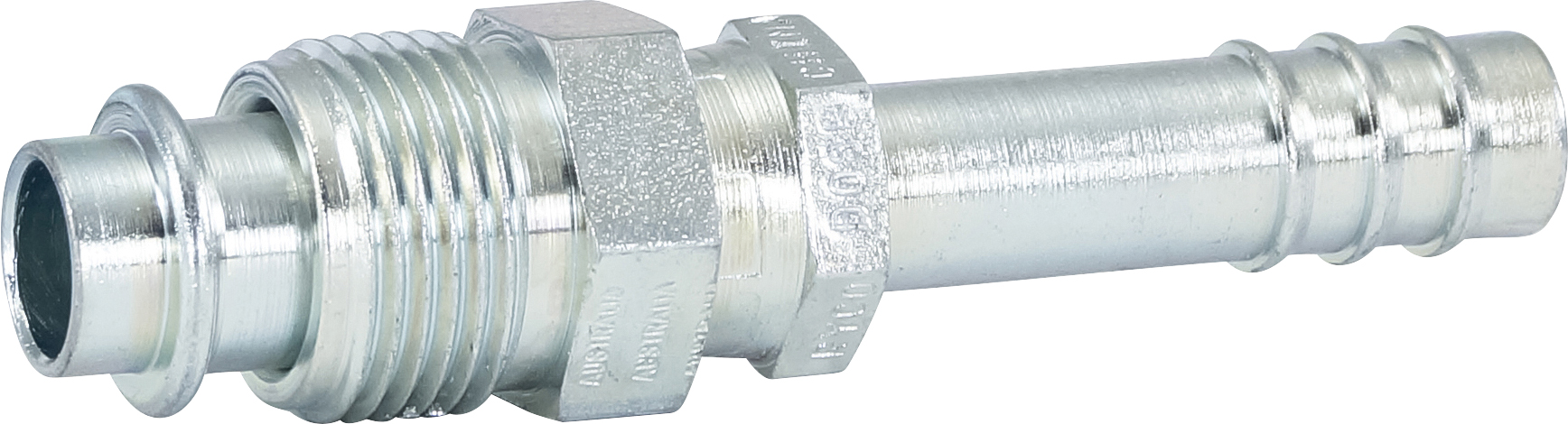 HOSE FITTING, BARB, MOR, STR, #8, STEEL
