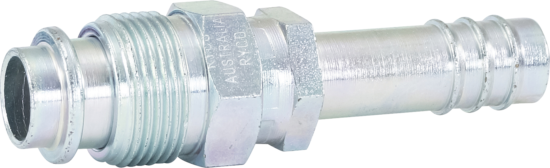 HOSE FITTING, BARB, MOR, STR, #10, STEEL