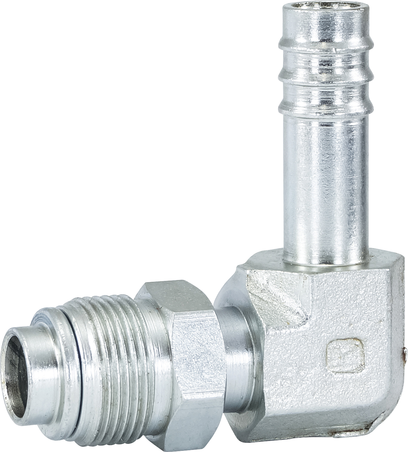 HOSE FITTING, BARB, MOR, 90 DEG, #10, STEEL
