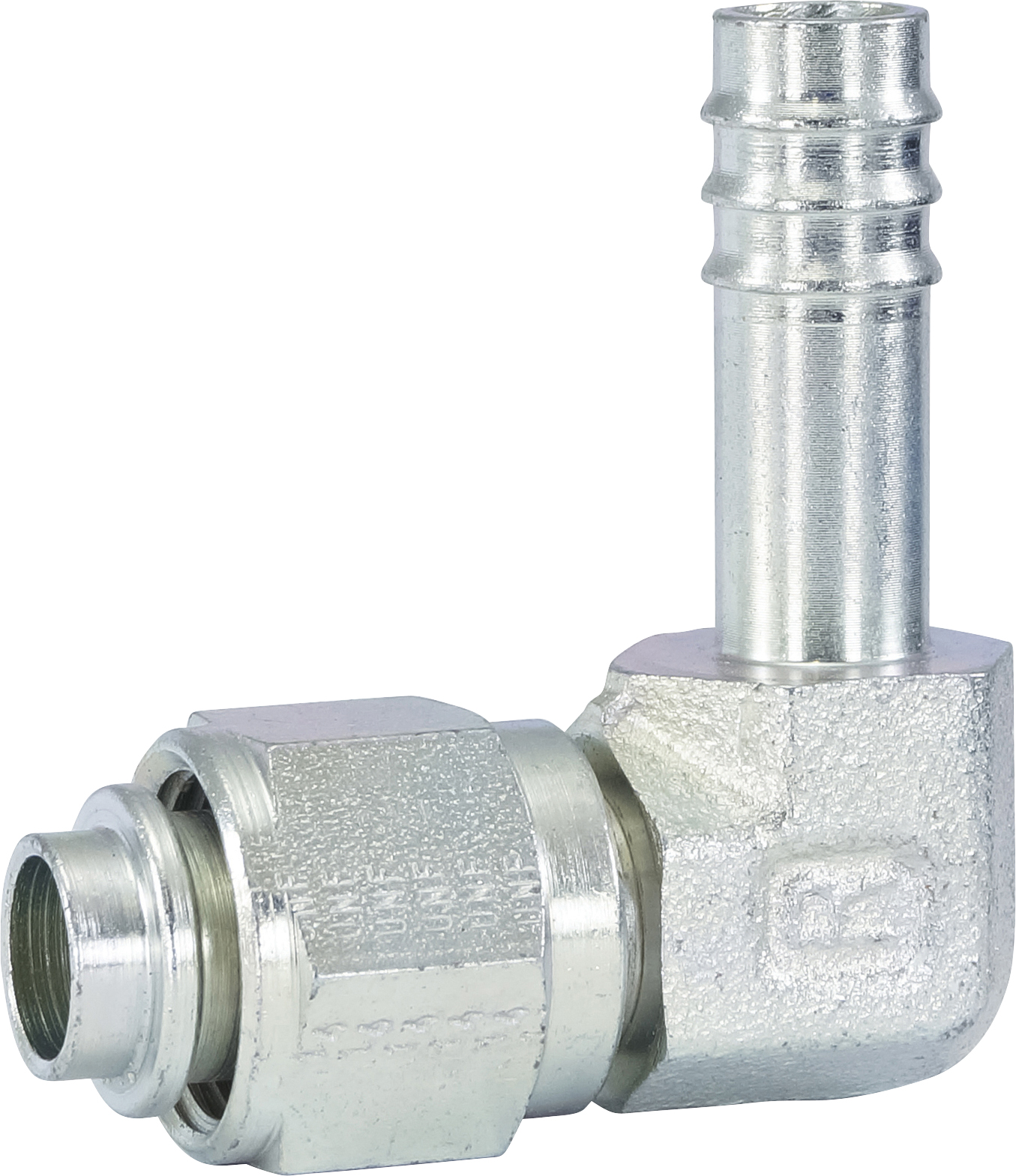 HOSE FITTING, BARB, FOR, 90 DEG, #10, STEEL