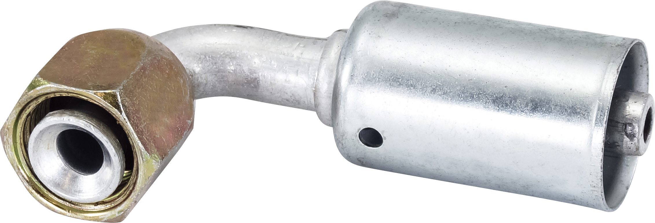 HOSE FITTING, BEADLOCK, FF, 90 DEG, #6, ALUMINIUM, STANDARD