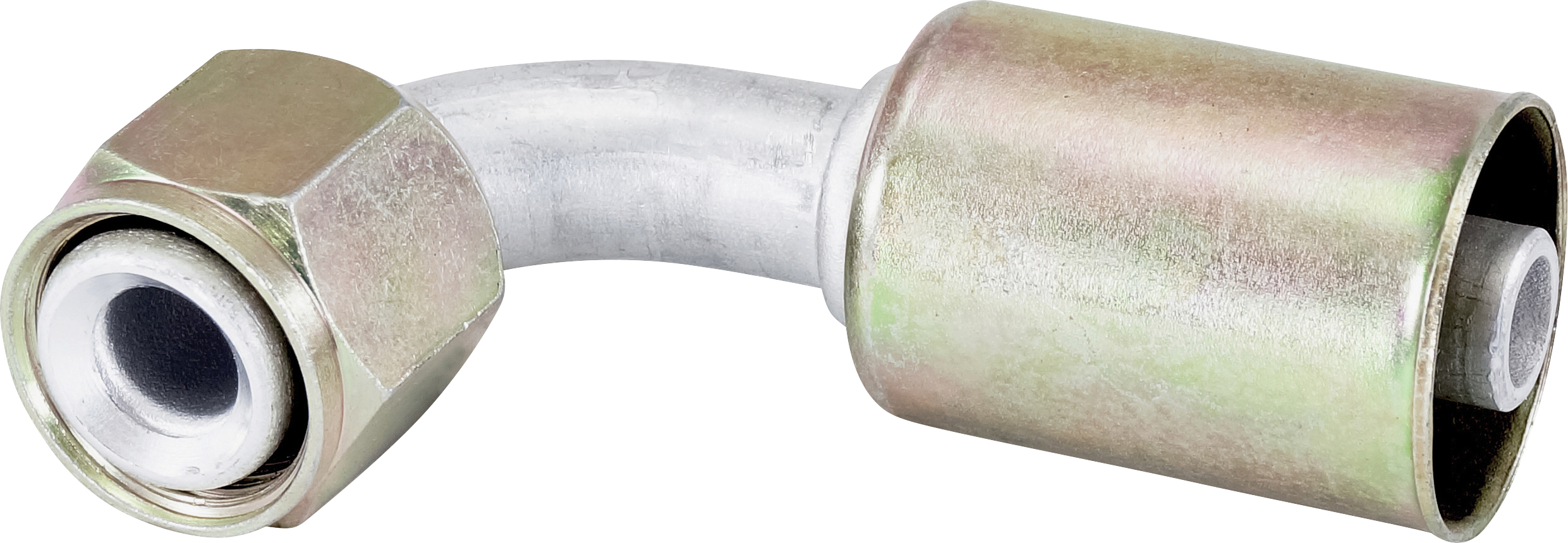 HOSE FITTING, BEADLOCK, FF, 90 DEG, #8, ALUMINIUM, STANDARD