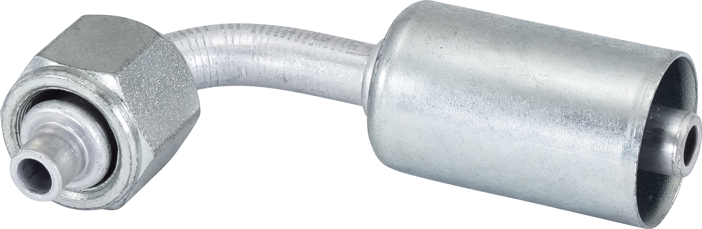 HOSE FITTING, BEADLOCK, FOR, 90 DEG, #5, ALUMINIUM, STANDARD