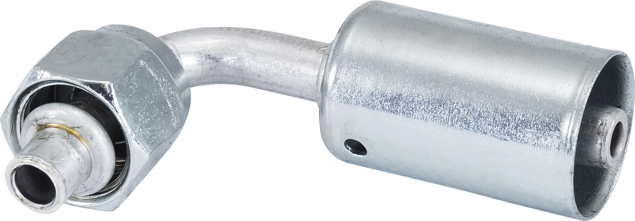 HOSE FITTING, BEADLOCK, FOR, 90 DEG, #6, ALUMINIUM, STANDARD