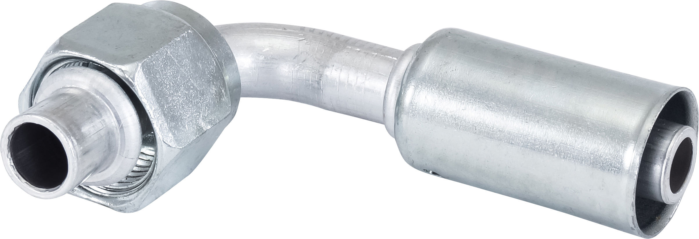 HOSE FITTING, BEADLOCK, FOR, 90 DEG, #8, ALUMINIUM, REDUCED