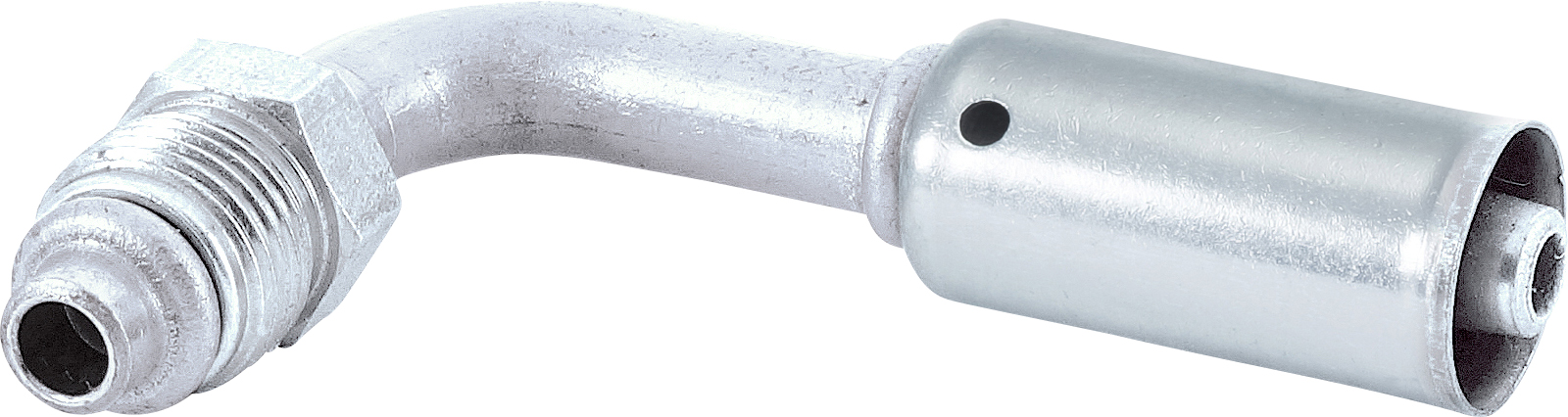 HOSE FITTING, BEADLOCK, MOR, 90 DEG, #6, ALUMINIUM, REDUCED