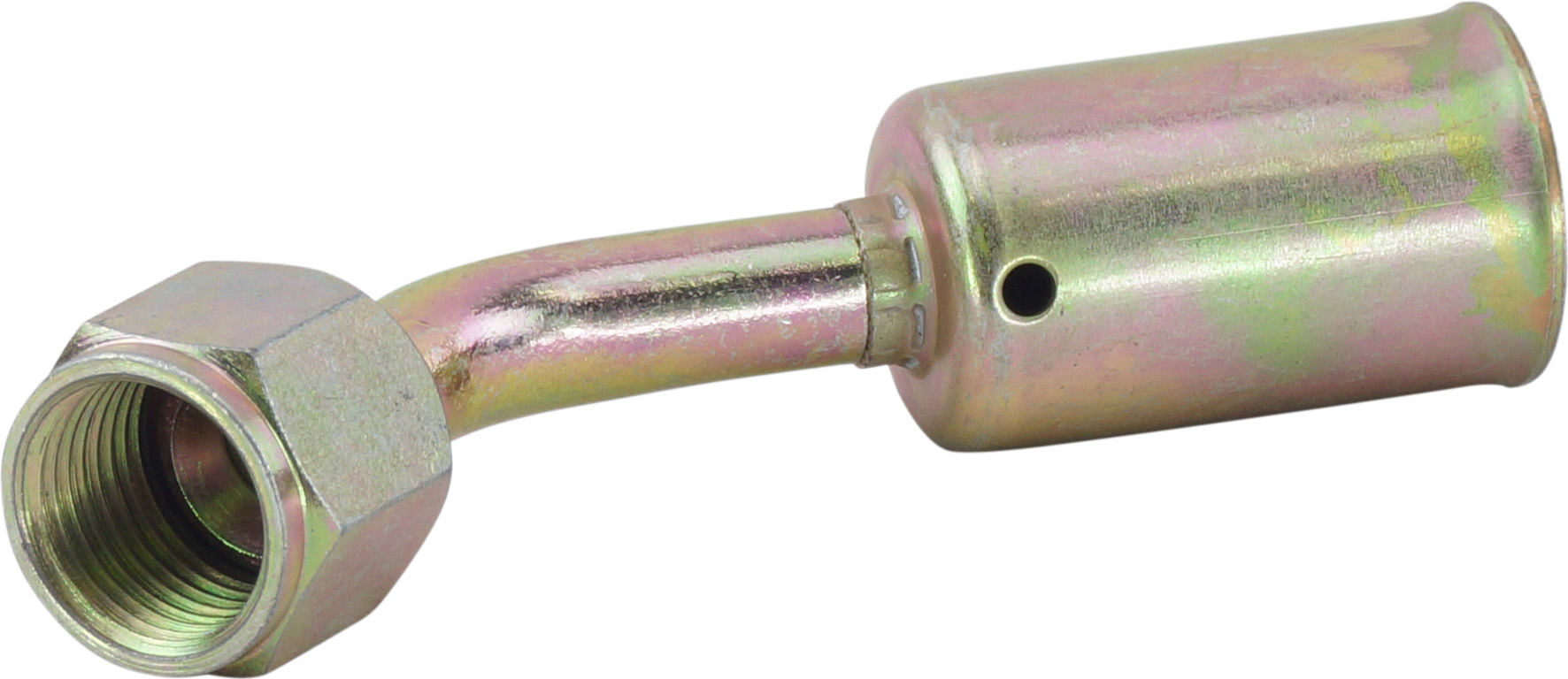 HOSE FITTING, BEADLOCK, FF, 45 DEG, #6, STEEL, STANDARD