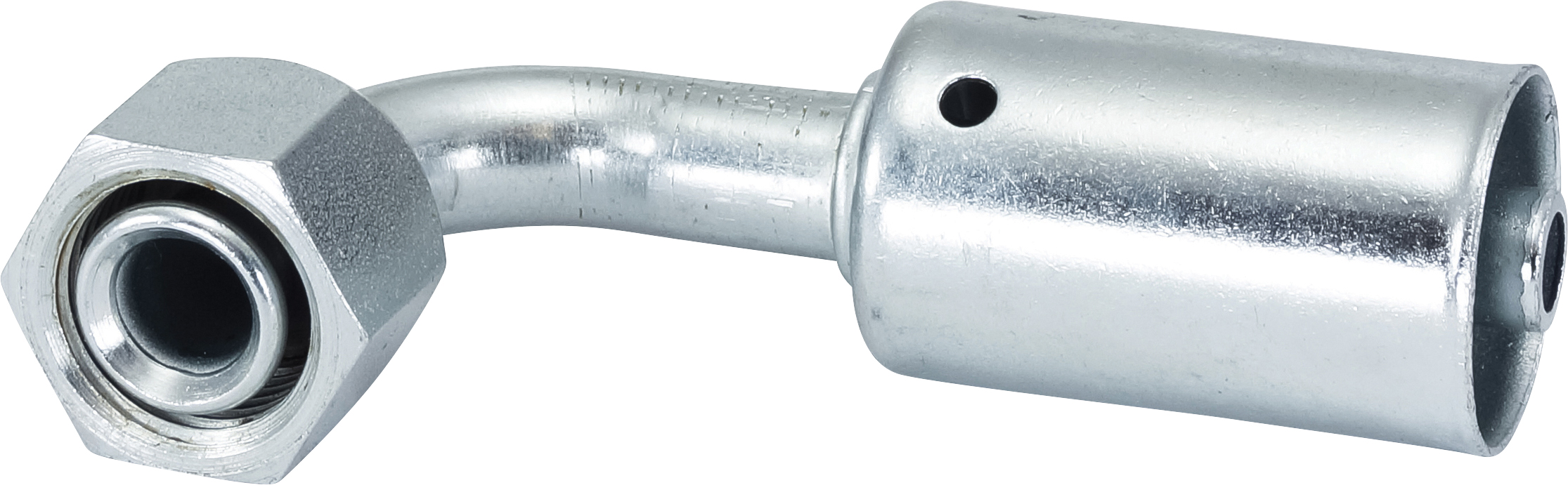 HOSE FITTING, BEADLOCK, FF, 90 DEG, #6, STEEL, STANDARD