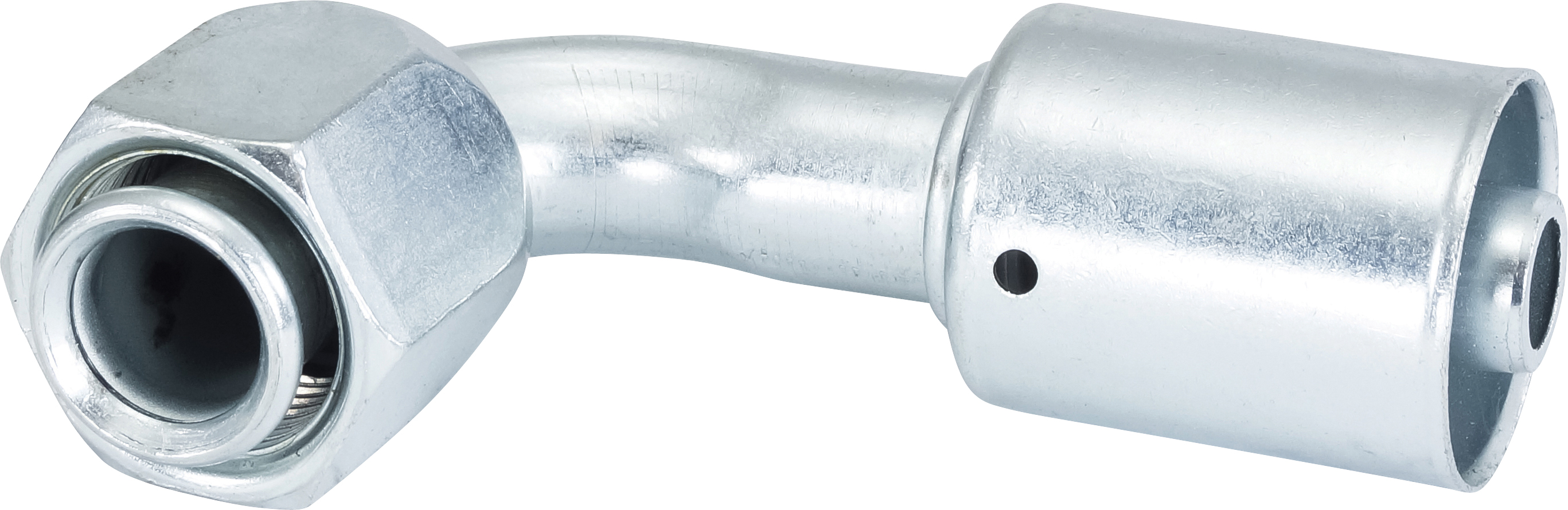 HOSE FITTING, BEADLOCK, FF, 90 DEG, #10, STEEL, STANDARD