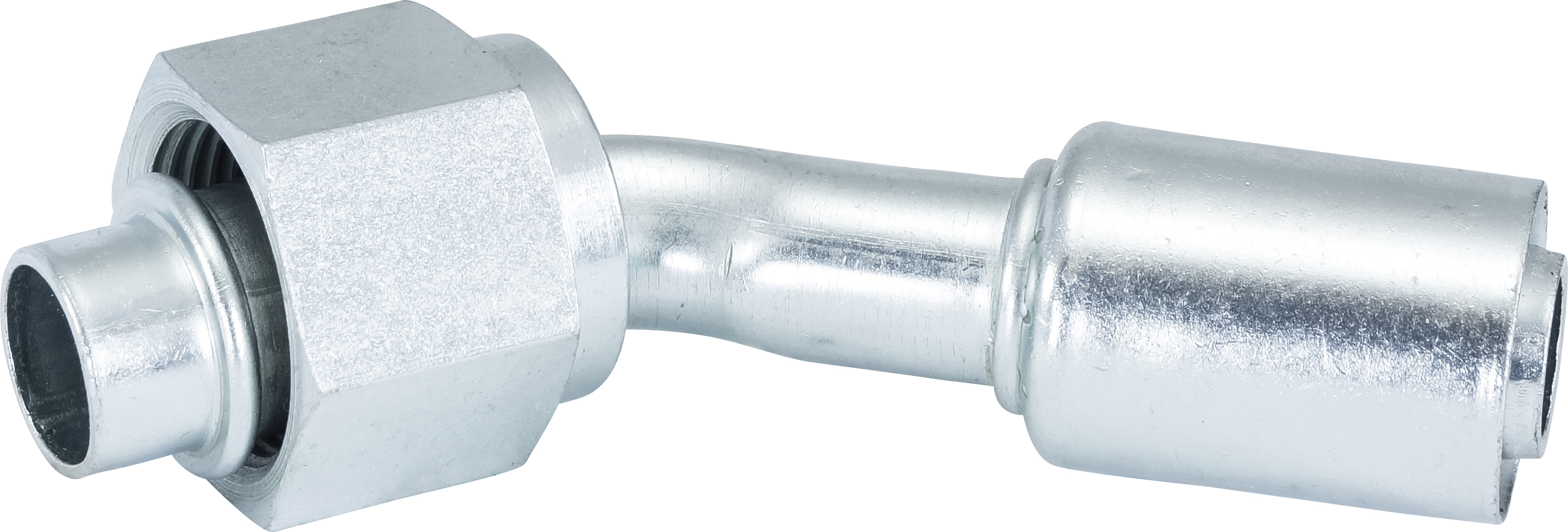 HOSE FITTING, BEADLOCK, FOR, 45 DEG, #12, STEEL, REDUCED