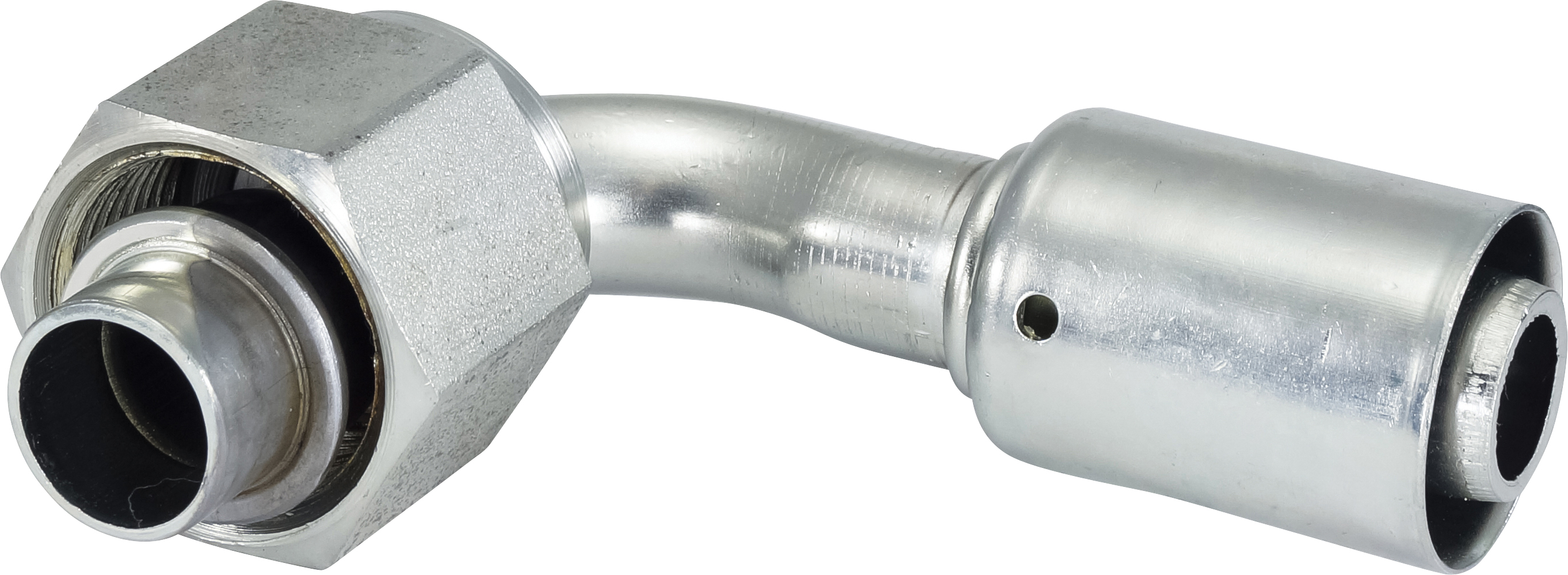 HOSE FITTING, BEADLOCK, FOR, 90 DEG, #12, STEEL, REDUCED