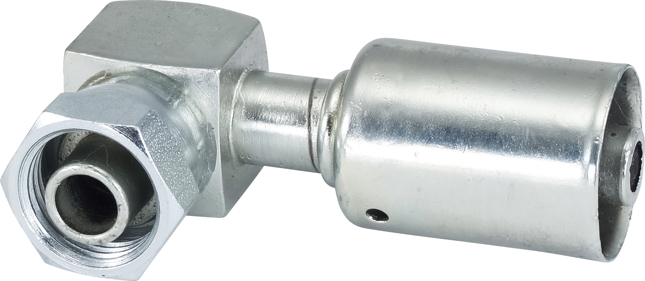 HOSE FITTING, BEADLOCK, FOR, 90 DEG, #8, STEEL, STANDARD, SHORT-DROP