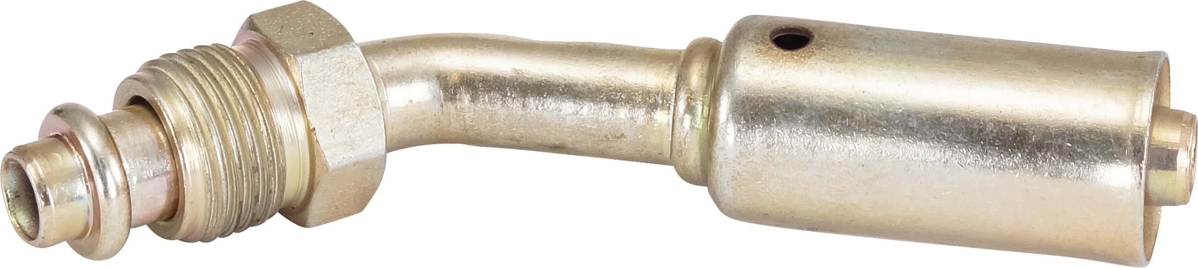 HOSE FITTING, BEADLOCK, MOR, 45 DEG, #6, STEEL, REDUCED