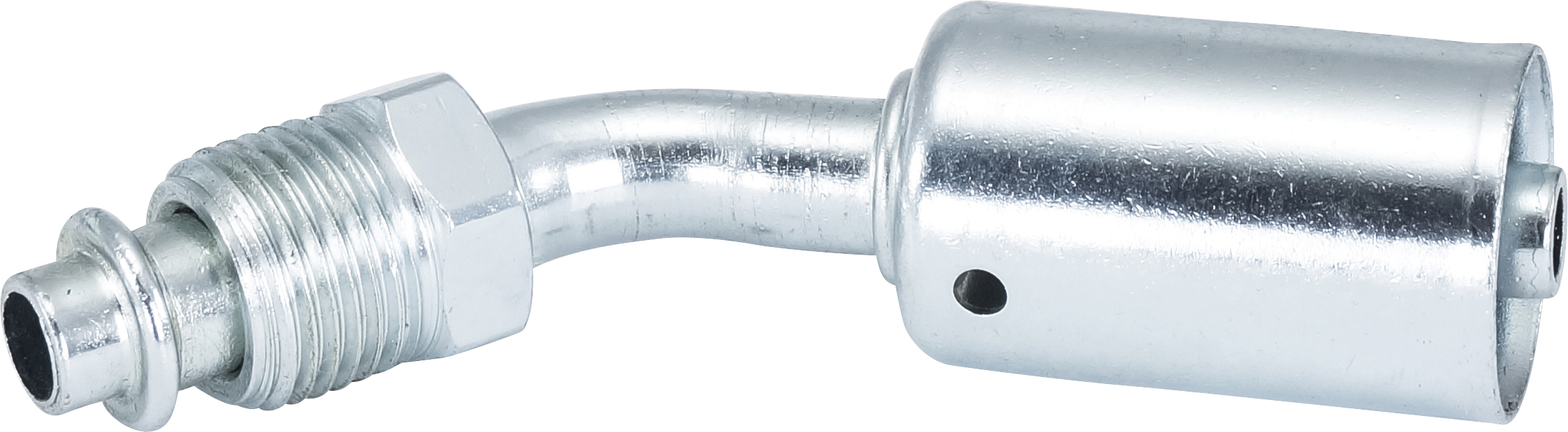 HOSE FITTING, BEADLOCK, MOR, 45 DEG, #6, STEEL, STANDARD