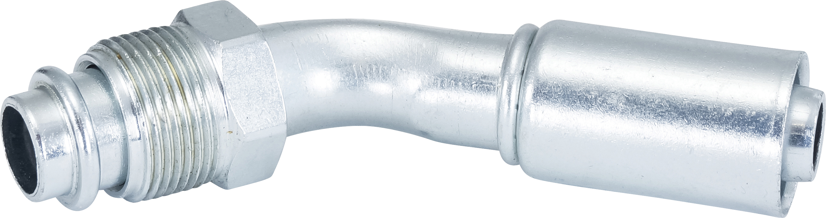 HOSE FITTING, BEADLOCK, MOR, 45 DEG, #10, STEEL, REDUCED
