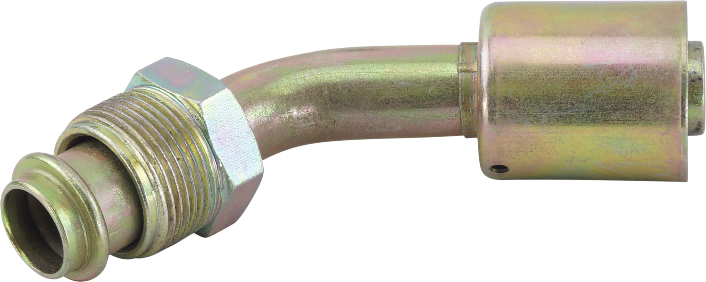 HOSE FITTING, BEADLOCK, MOR, 45 DEG, #12, STEEL, STANDARD