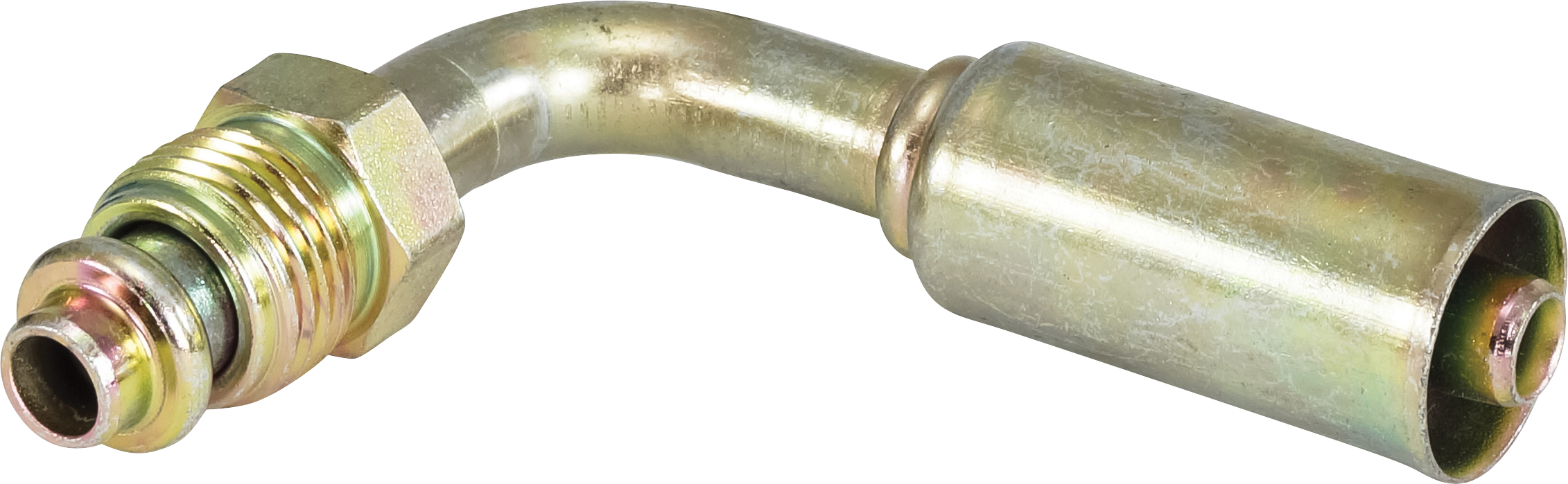 HOSE FITTING, BEADLOCK, MOR, 90 DEG, #6, STEEL, REDUCED