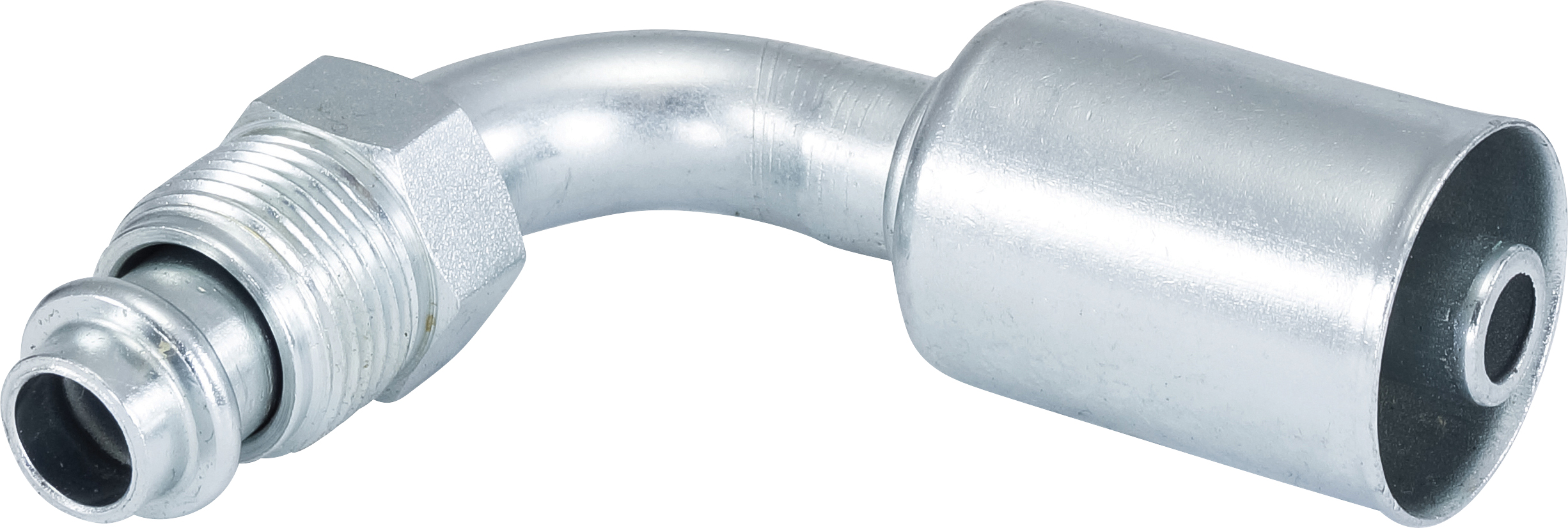 HOSE FITTING, BEADLOCK, MOR, 90 DEG, #8, STEEL, STANDARD