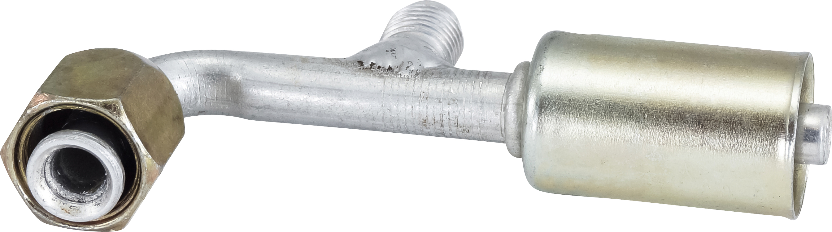 HOSE FITTING, BEADLOCK, FF, 90 DEG, #6, ALUMINIUM, STANDARD, R12 ACCESS