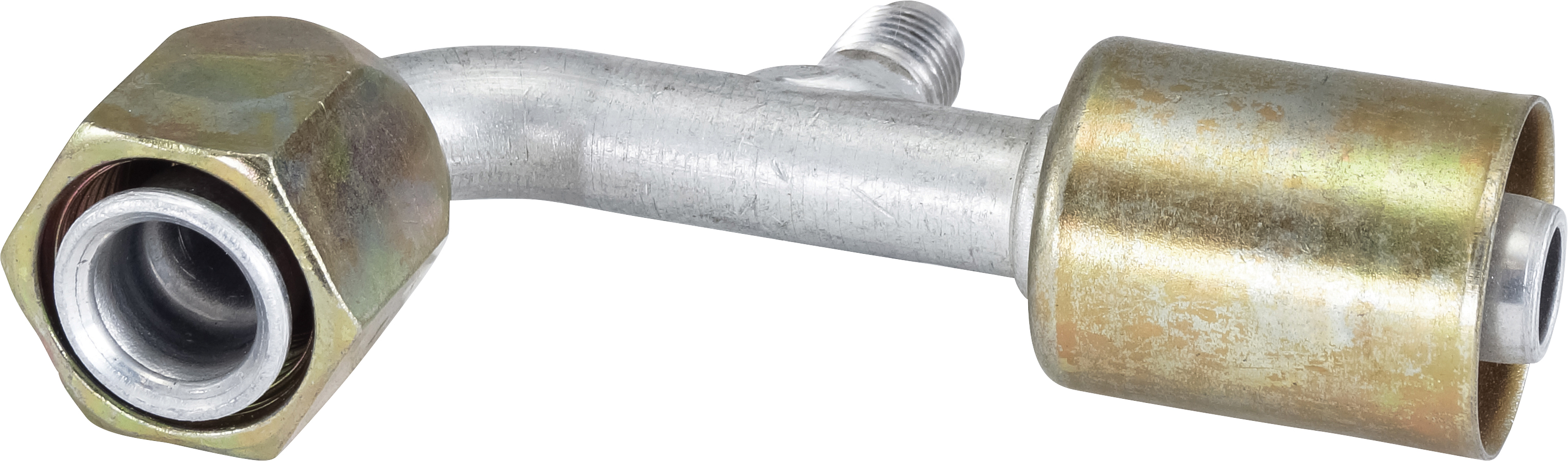 HOSE FITTING, BEADLOCK, FF, 90 DEG, #10, ALUMINIUM, STANDARD, R12 ACCESS
