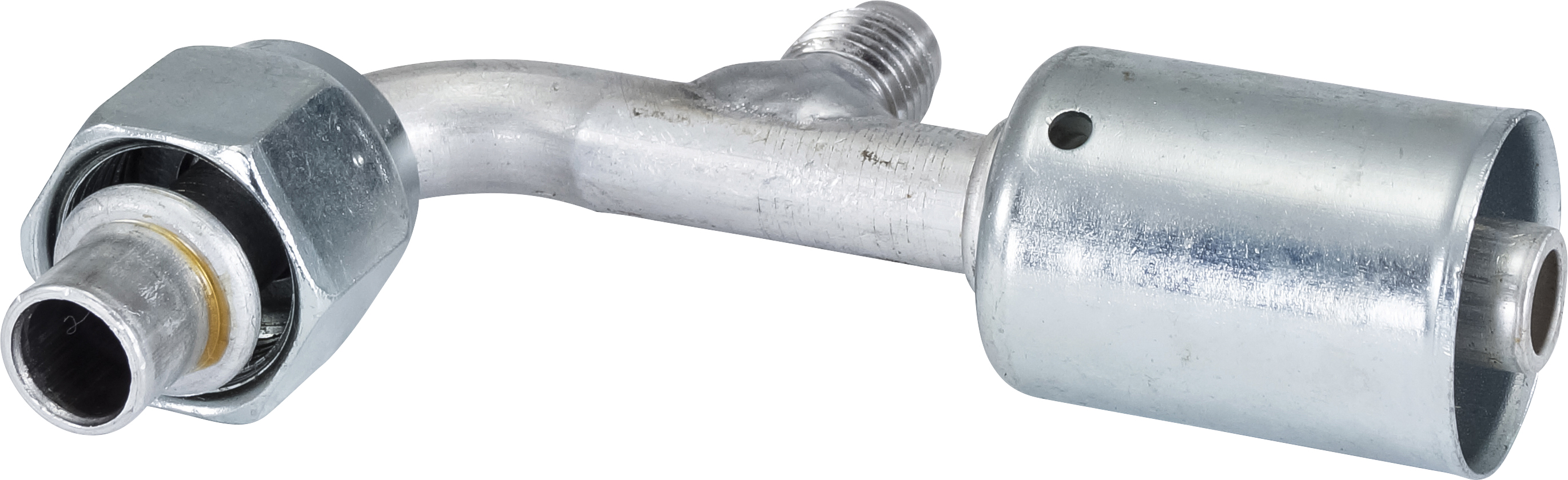 HOSE FITTING, BEADLOCK, FOR, 90 DEG, #8, ALUMINIUM, STANDARD, R12 ACCESS