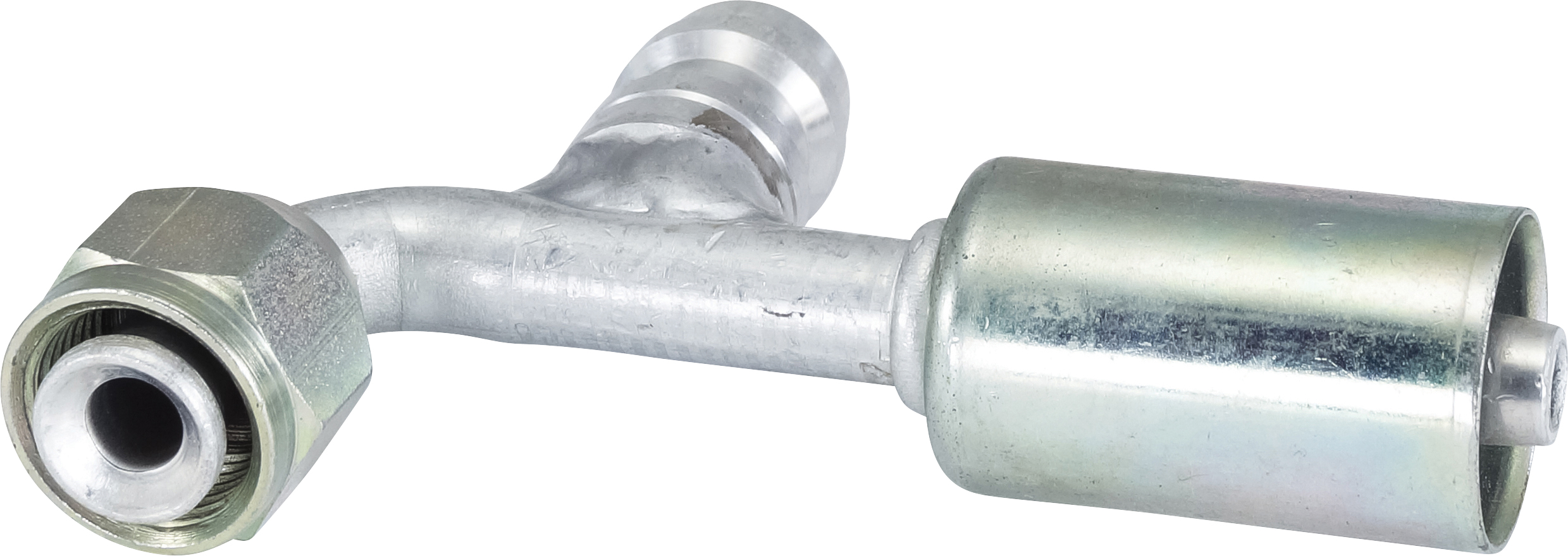 HOSE FITTING, BEADLOCK, FF, 90 DEG, #6, ALUMINIUM, STANDARD, R134A ACCESS