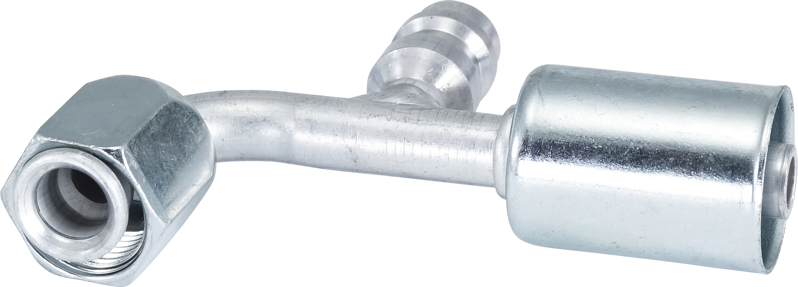 HOSE FITTING, BEADLOCK, FF, 90 DEG, #8, ALUMINIUM, STANDARD, R134A ACCESS