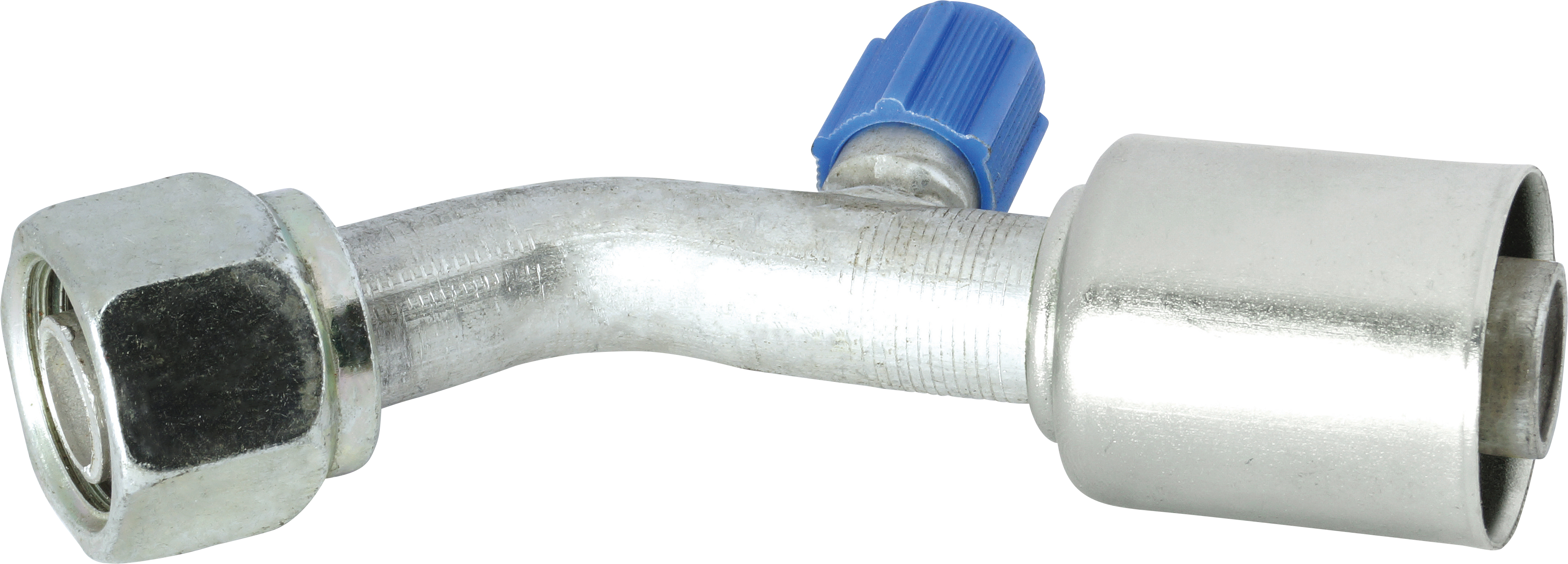 HOSE FITTING, BEADLOCK, FOR, 45 DEG, #10, #12, ALUMINIUM, STANDARD, R134A ACCESS, STEP-UP