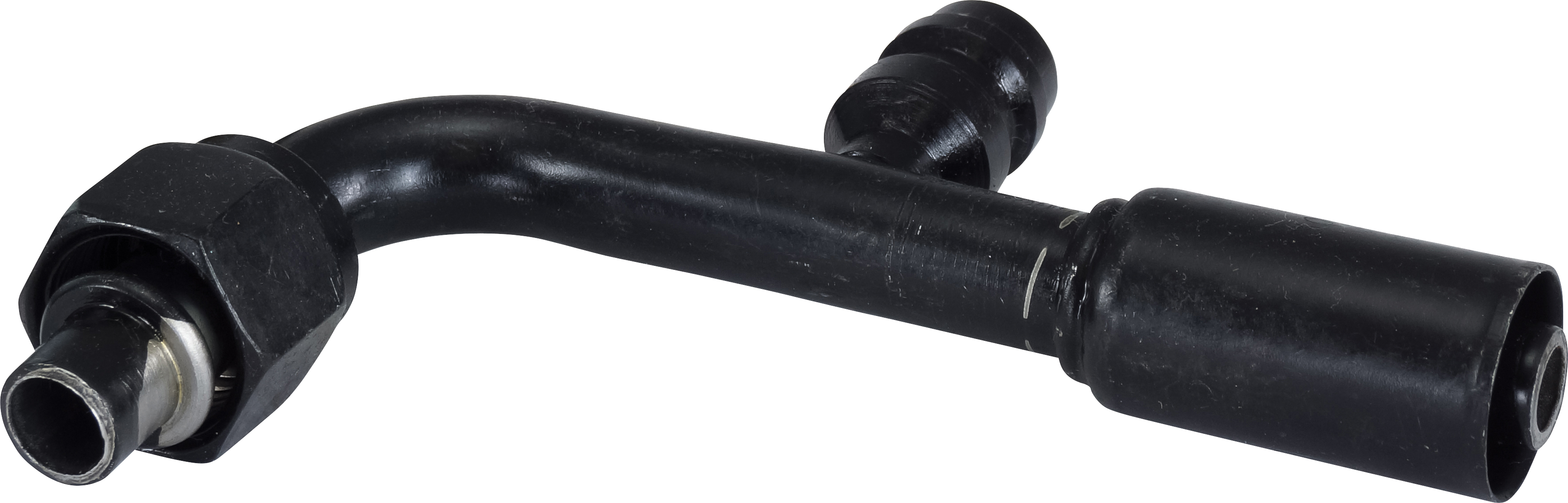 HOSE FITTING, BEADLOCK, FOR, 90 DEG, #8, STEEL, REDUCED, R134A ACCESS