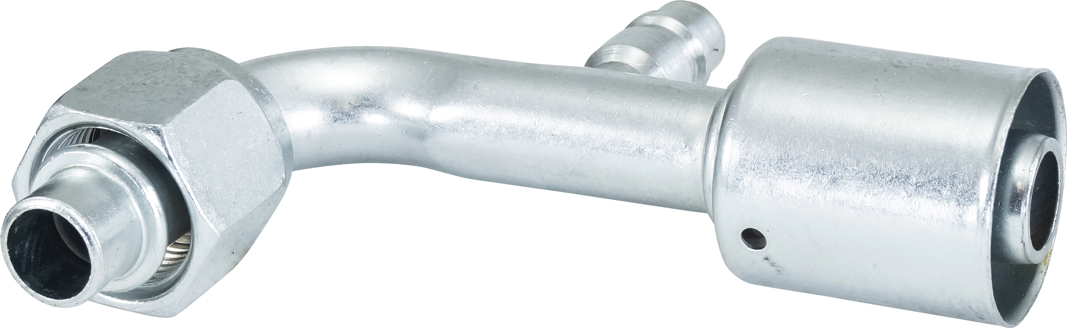 HOSE FITTING, BEADLOCK, FOR, 90 DEG, #10, #12, STEEL, STANDARD, R134A ACCESS, STEP-UP