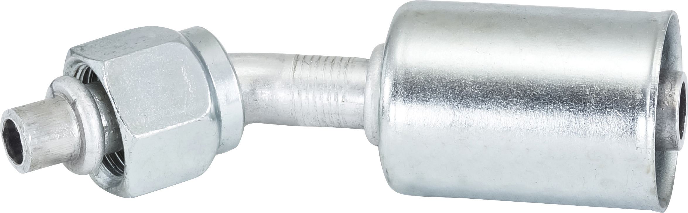 HOSE FITTING, BEADLOCK, FOR, 45 DEG, #6, #8, ALUMINIUM, STANDARD, STEP-UP