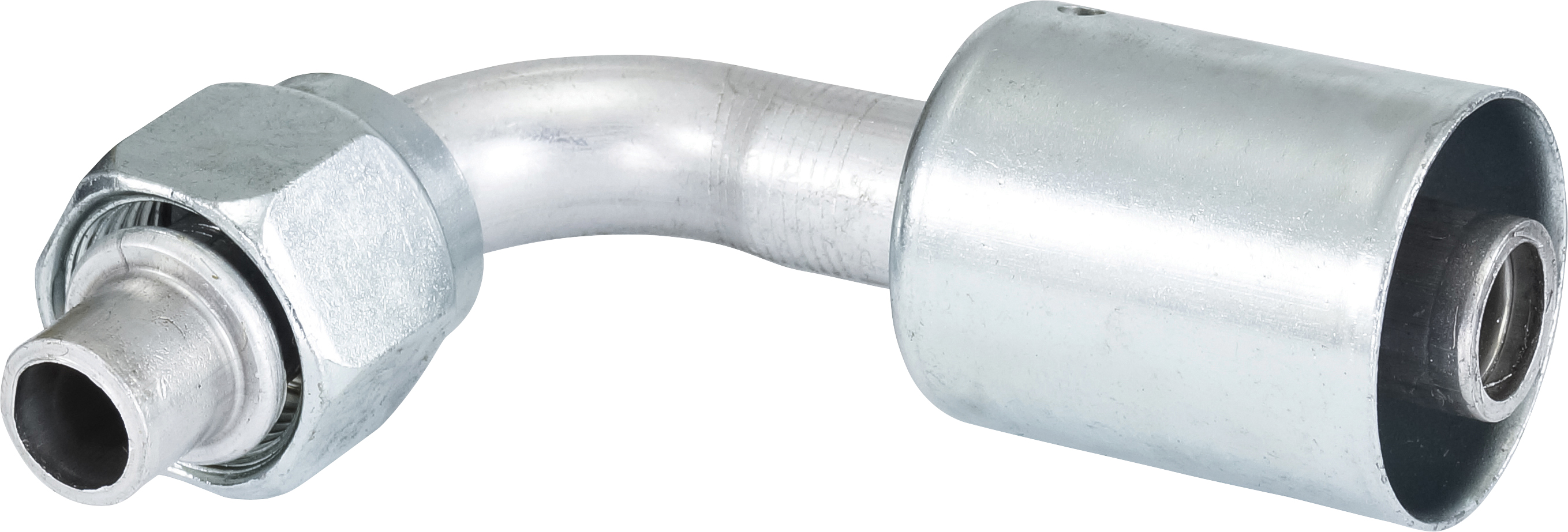 HOSE FITTING, BEADLOCK, FOR, 90 DEG, #8, #10, ALUMINIUM, STANDARD, STEP-UP