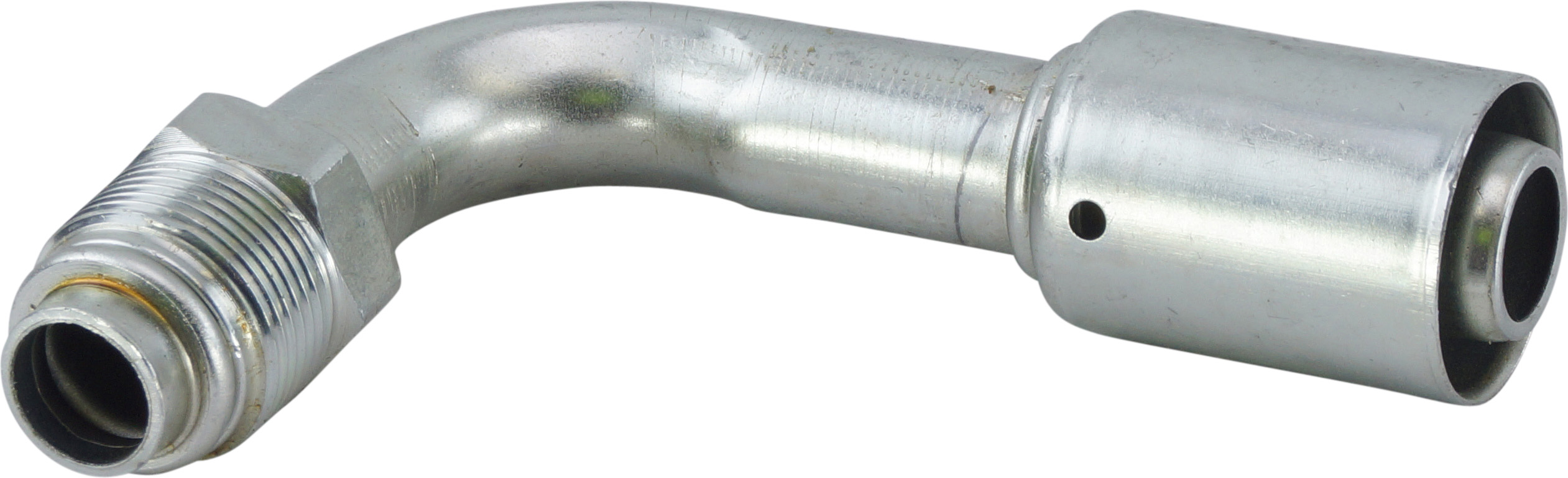 HOSE FITTING, BEADLOCK, MOR, 90 DEG, #10, #12, STEEL, REDUCED, STEP-UP