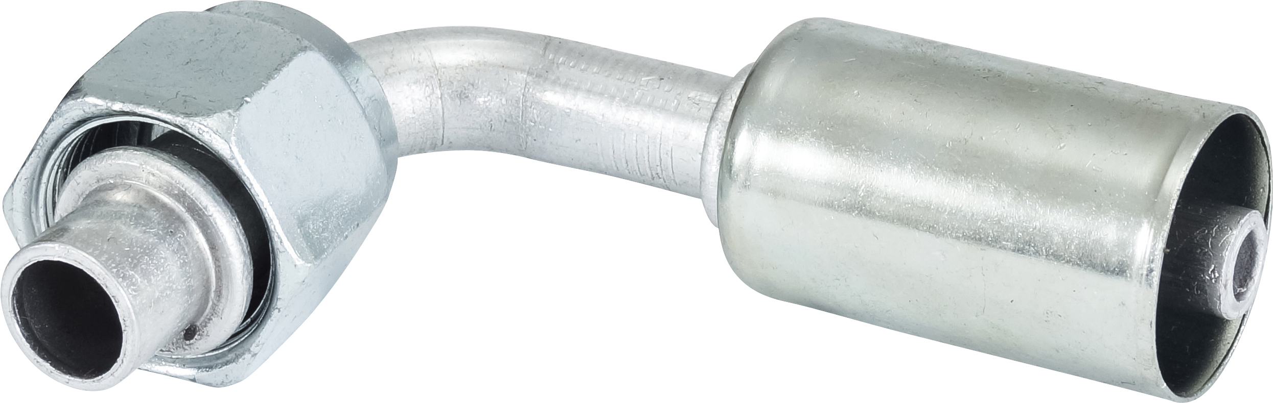 HOSE FITTING, BEADLOCK, FOR, 90 DEG, #8, #6, ALUMINIUM, STANDARD, STEP-DOWN