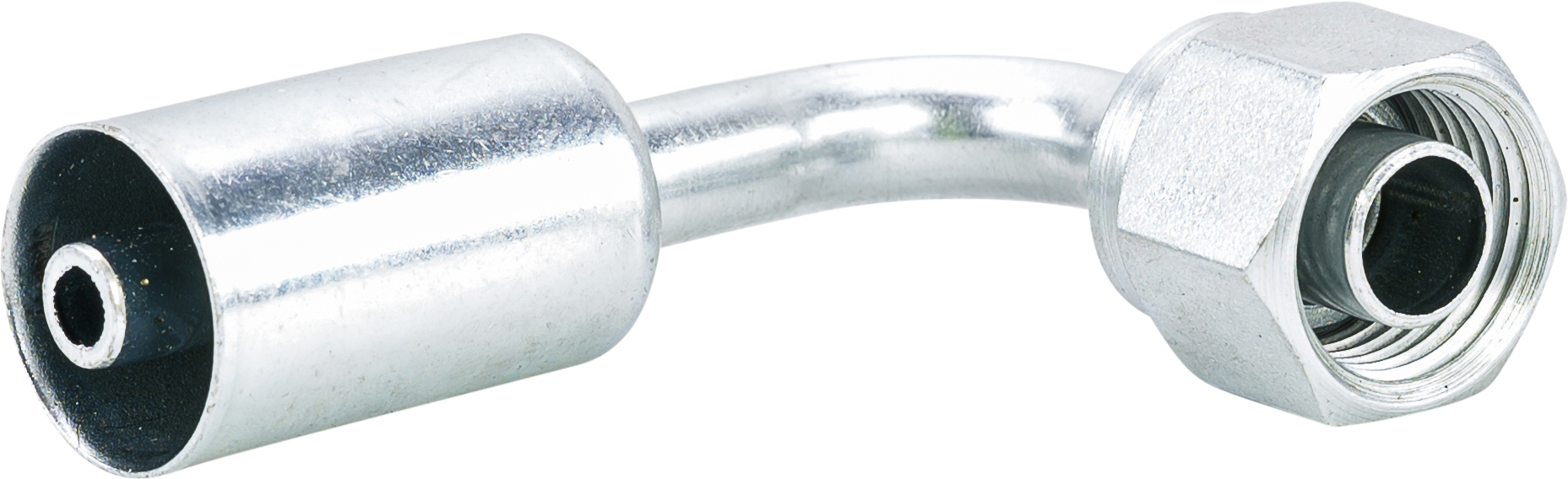 HOSE FITTING, BEADLOCK, FOR, 90 DEG, #8, #6, STEEL, STANDARD, STEP-DOWN