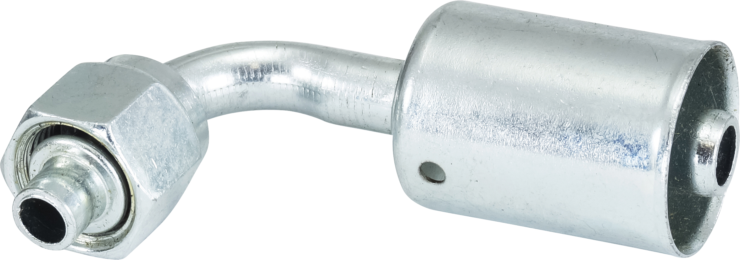 HOSE FITTING, BEADLOCK, FOR, 90 DEG, #6, #8, STEEL, STANDARD, STEP-UP