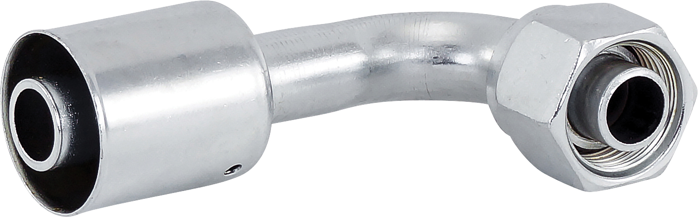 HOSE FITTING, BEADLOCK, FOR, 90 DEG, #10, #12, STEEL, STANDARD, STEP-UP