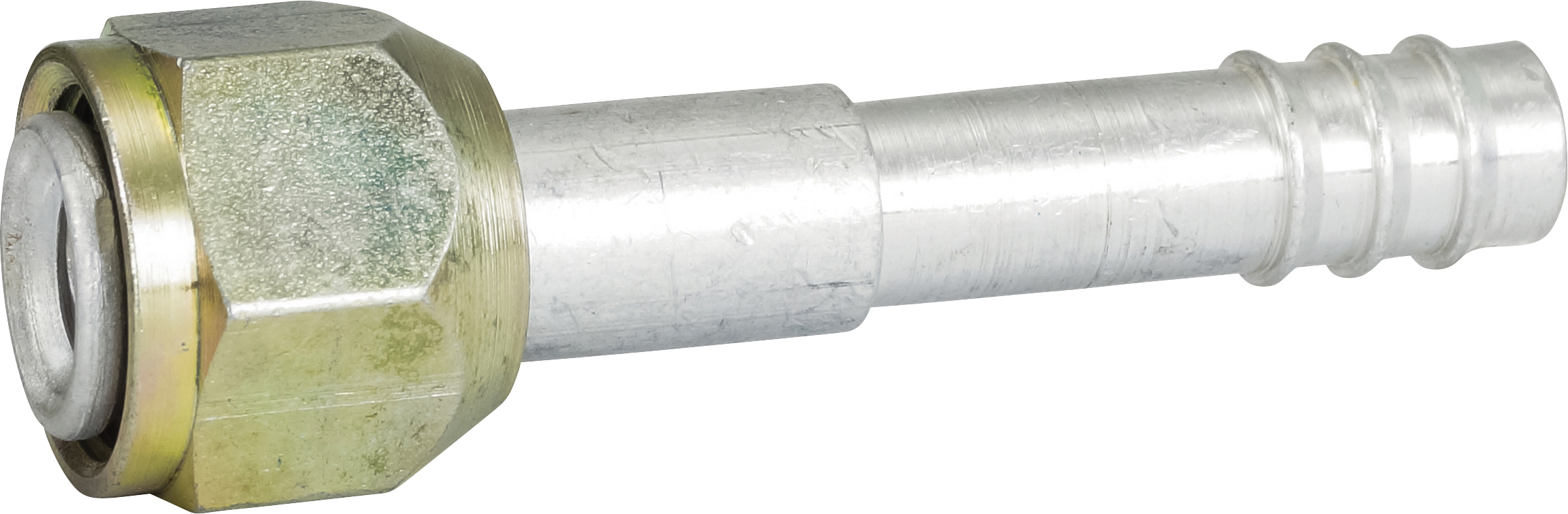 HOSE FITTING, BARB, FF, STR, #8, ALUMINIUM