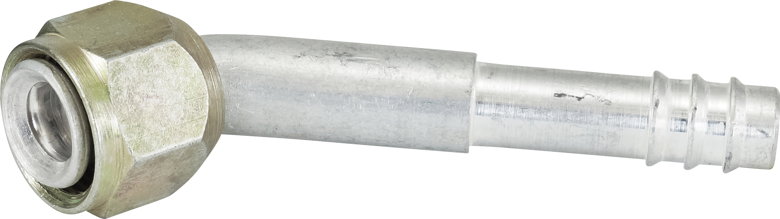 HOSE FITTING, BARB, FF, 45 DEG, #8, ALUMINIUM