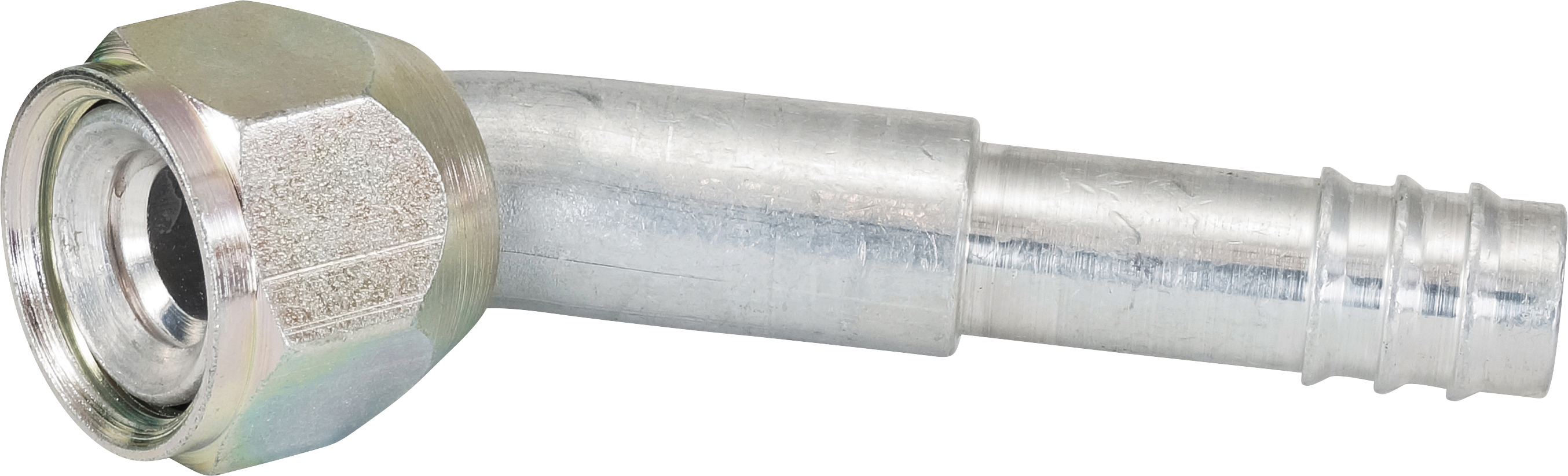 HOSE FITTING, BARB, FF, 45 DEG, #10, ALUMINIUM