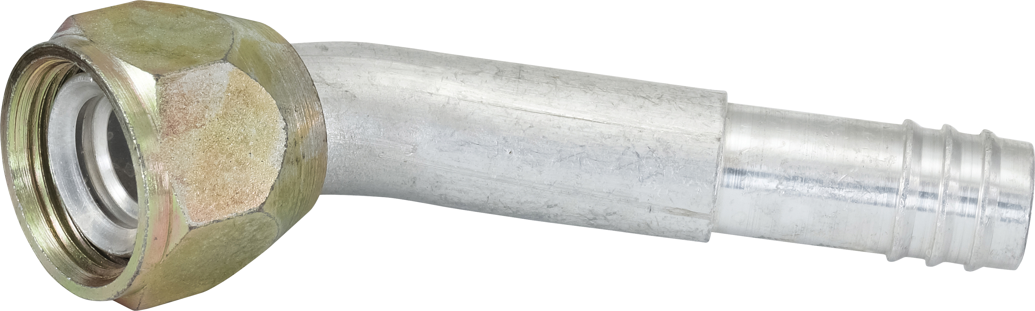 HOSE FITTING, BARB, FF, 45 DEG, #12, ALUMINIUM