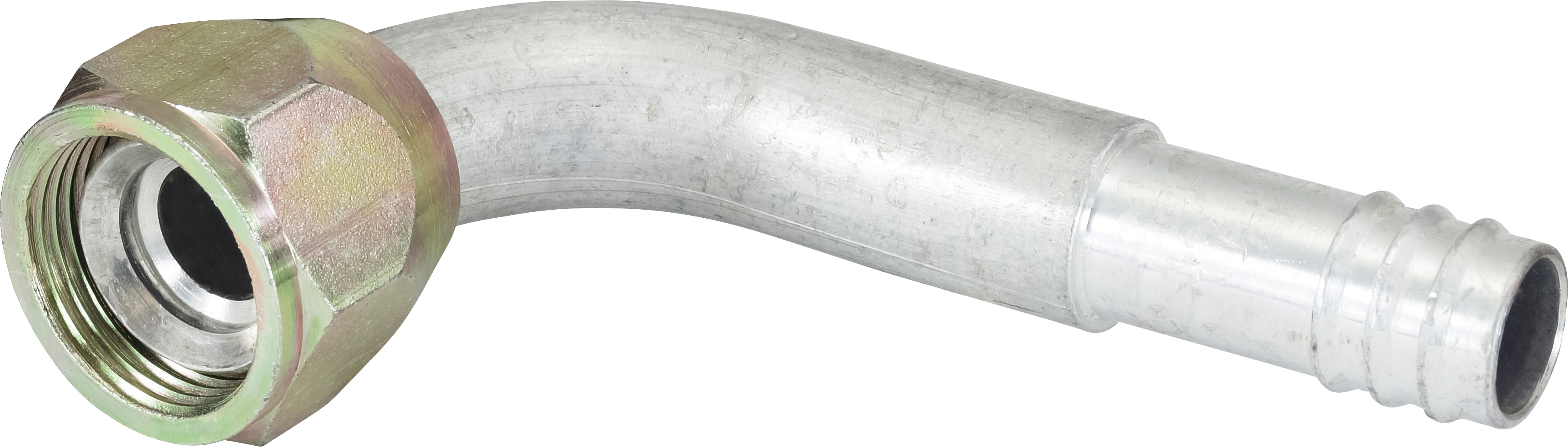 HOSE FITTING, BARB, FF, 90 DEG, #12, ALUMINIUM