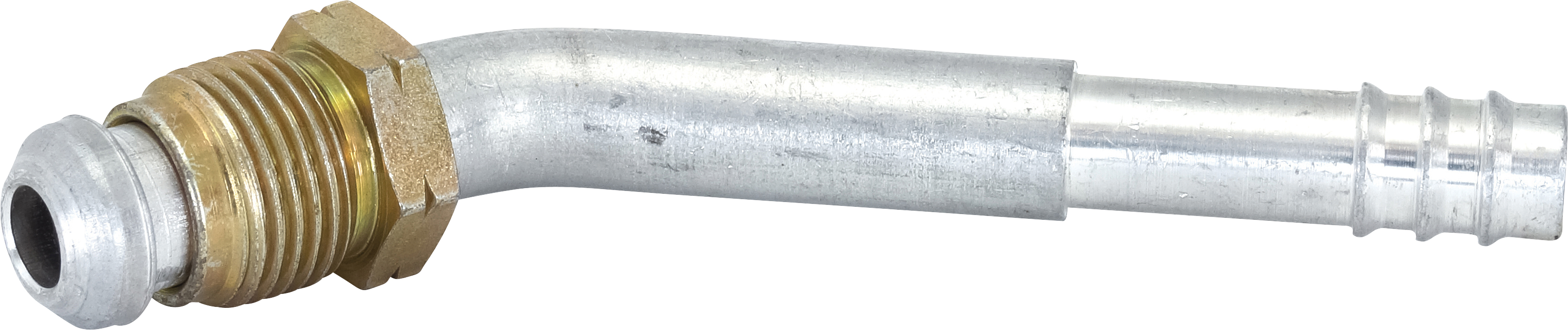 HOSE FITTING, BARB, MF, 45 DEG, #8, ALUMINIUM
