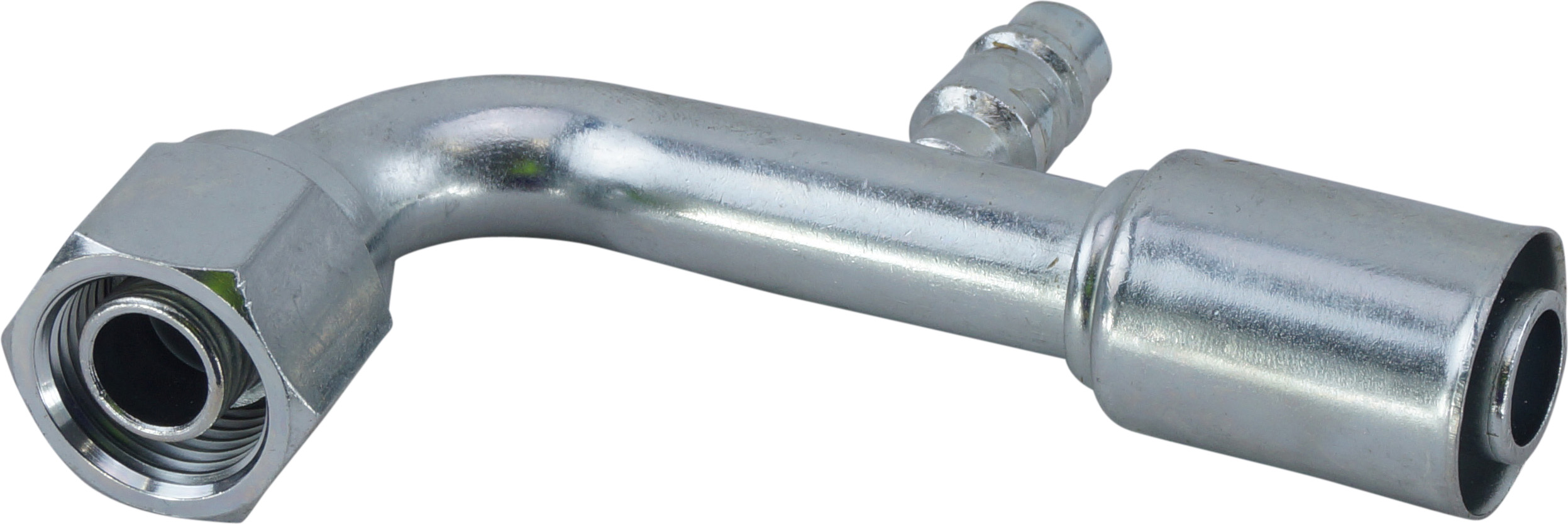 HOSE FITTING, BEADLOCK, FOR, 90D, #10 TO #12, STEEL, REDUCED, R134A ACCESS, STEP-UP