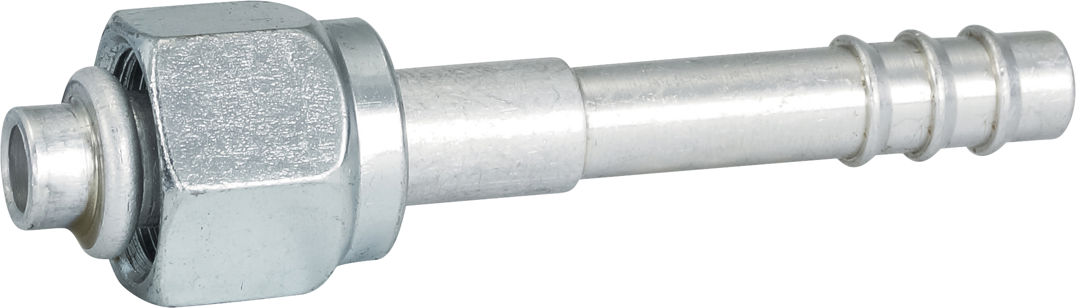 HOSE FITTING, BARB, FOR, STR, #6, ALUMINIUM